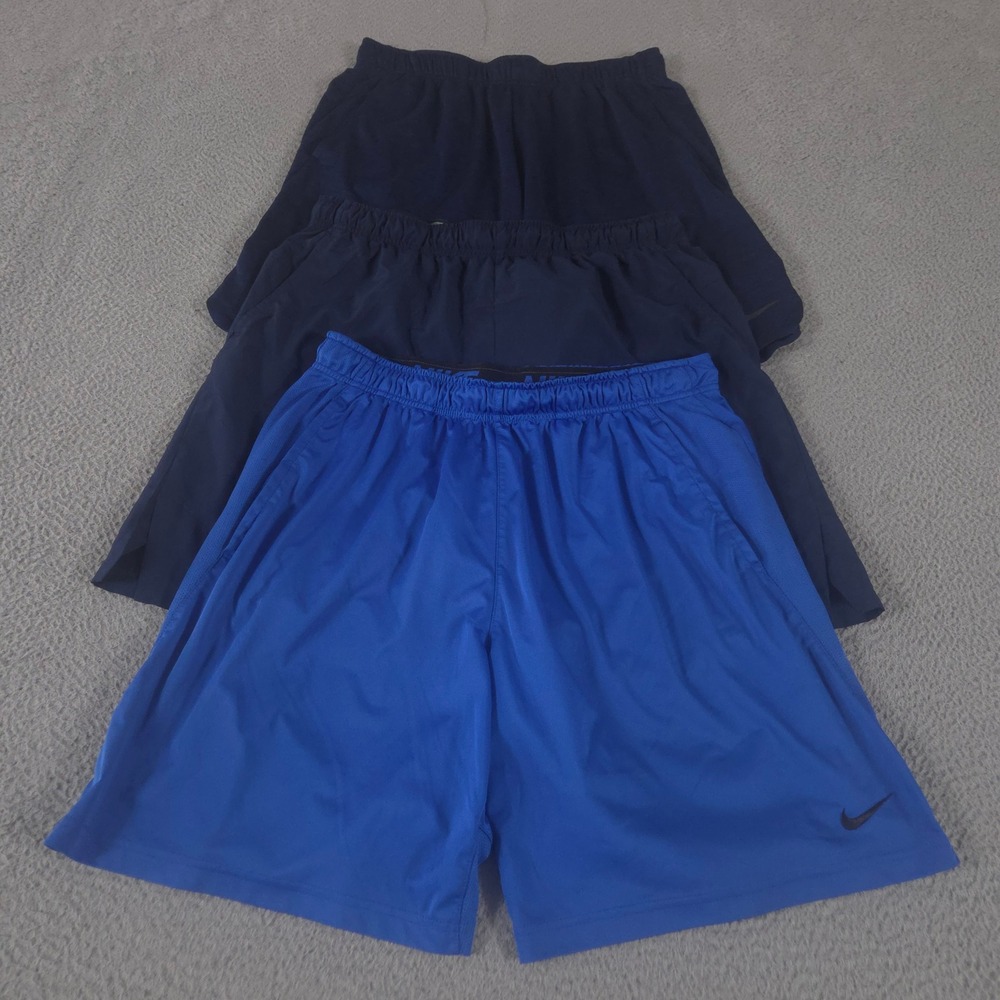 LOT OF 3 Nike Shorts Mens XL Multi Epic Knit Basketball Team Dri Fit Flex Woven